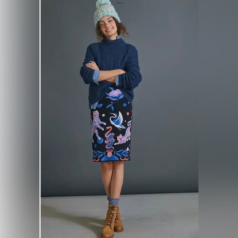 NWT Anthropologie Super Nice Letters Art of Anthropologie Julie Skirt, M